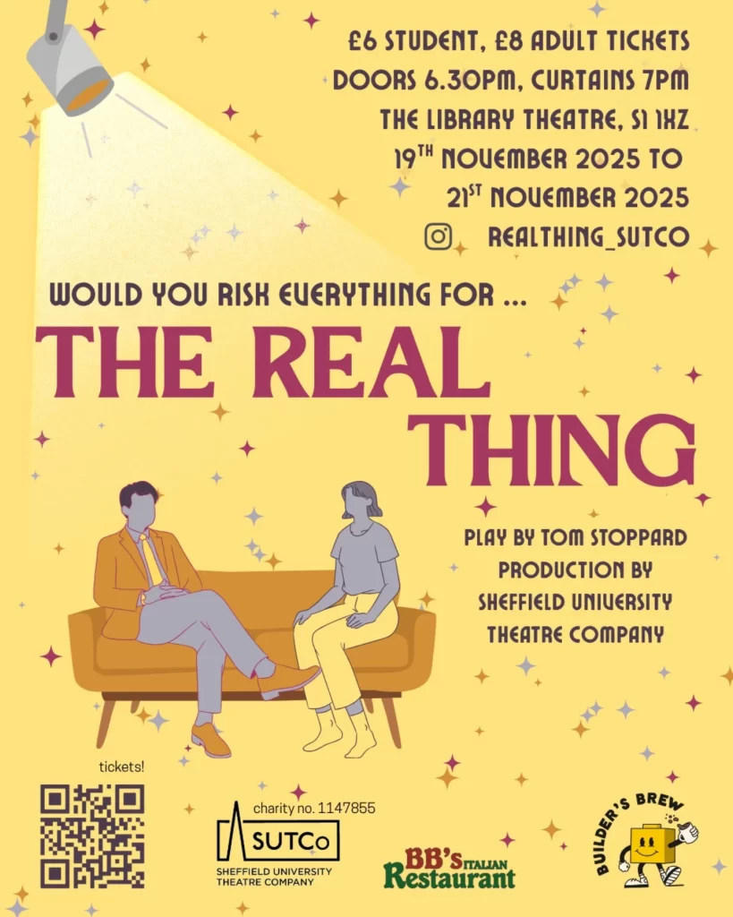 SUTCo’s The Real Thing – 19 November 2025, Sheffield Library Theatre