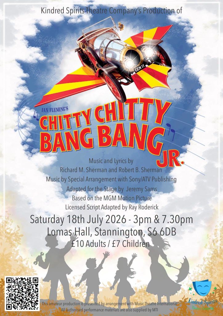 Kindred Spirits Theatre Company’s Chitty Chitty Bang Bang Jr. – 18 July 2026, Lomas Hall, Stannington